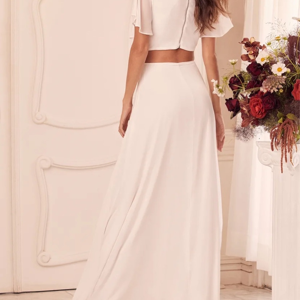 NWT Lulus Garden Bliss white maxi dress.